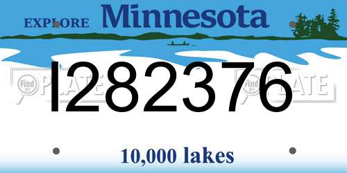 I282376 Minnesota License Plate