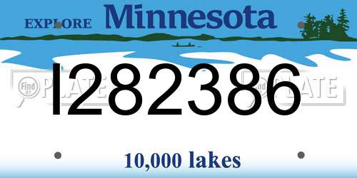I282386 Minnesota License Plate