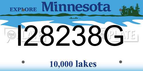 I28238G Minnesota License Plate