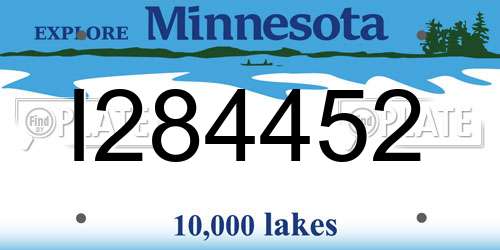 I284452 Minnesota License Plate