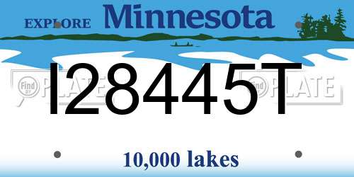 I28445T Minnesota License Plate