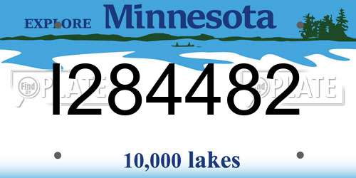 I284482 Minnesota License Plate