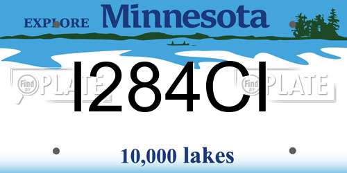 I284CI Minnesota License Plate