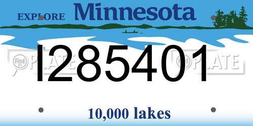 I285401 Minnesota License Plate