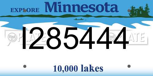 I285444 Minnesota License Plate