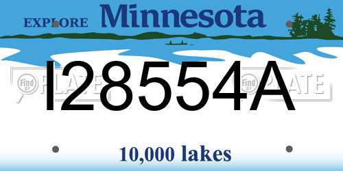 I28554A Minnesota License Plate