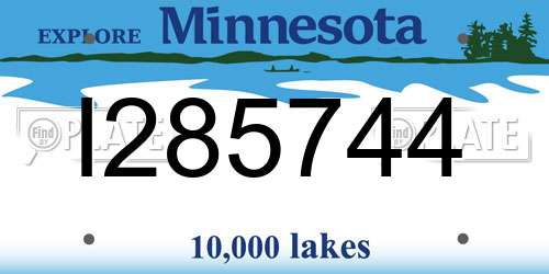I285744 Minnesota License Plate