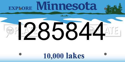 I285844 Minnesota License Plate