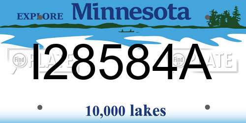 I28584A Minnesota License Plate