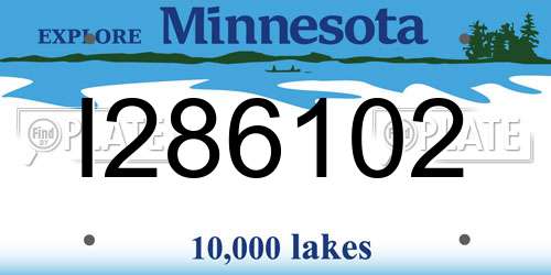 I286102 Minnesota License Plate