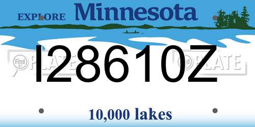 I28610Z Minnesota License Plate