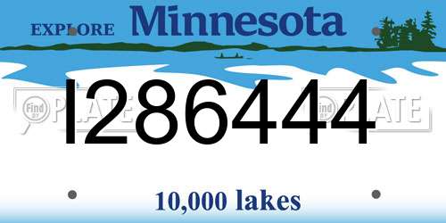 I286444 Minnesota License Plate