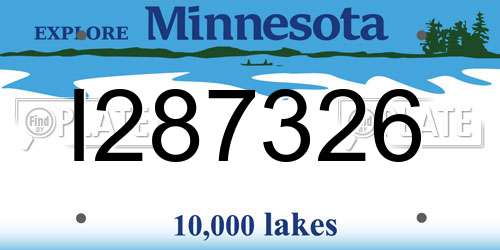 I287326 Minnesota License Plate