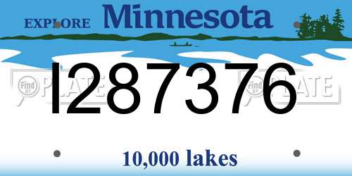 I287376 Minnesota License Plate