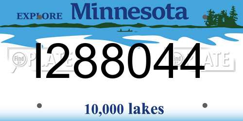 I288044 Minnesota License Plate