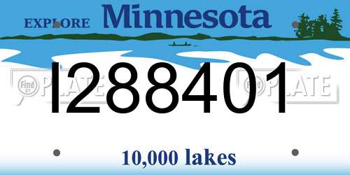 I288401 Minnesota License Plate