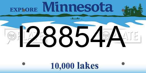 I28854A Minnesota License Plate