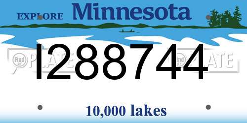 I288744 Minnesota License Plate