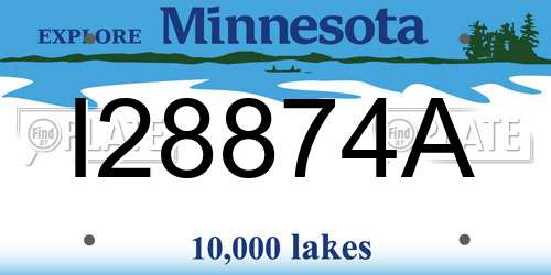 I28874A Minnesota License Plate