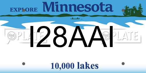 I28AAI Minnesota License Plate