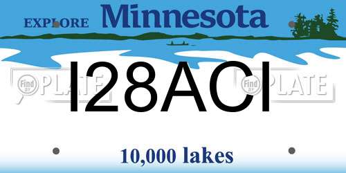 I28ACI Minnesota License Plate