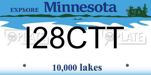 I28CTT Minnesota License Plate