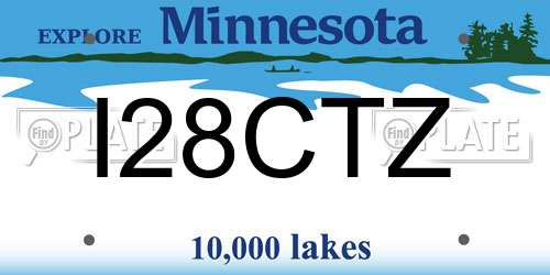 I28CTZ Minnesota License Plate
