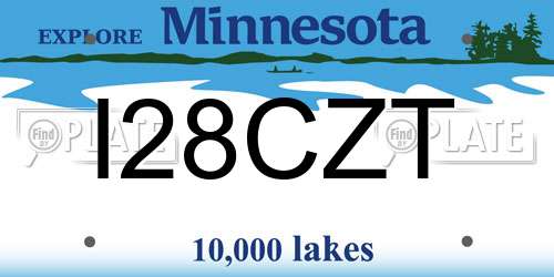 I28CZT Minnesota License Plate