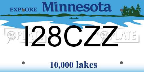 I28CZZ Minnesota License Plate
