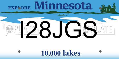 I28JGS Minnesota License Plate
