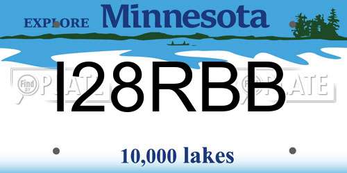 I28RBB Minnesota License Plate