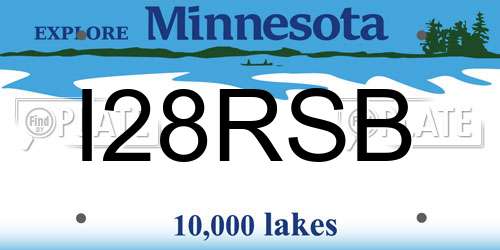 I28RSB Minnesota License Plate