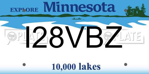 I28VBZ Minnesota License Plate