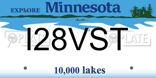 I28VST Minnesota License Plate