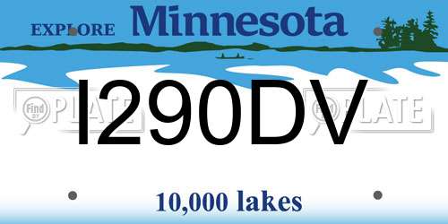I290DV Minnesota License Plate