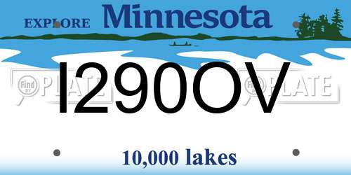 I290OV Minnesota License Plate