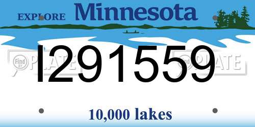 I291559 Minnesota License Plate