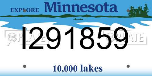 I291859 Minnesota License Plate