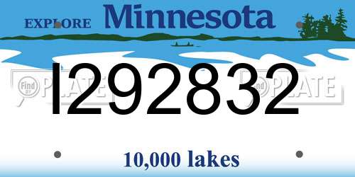 I292832 Minnesota License Plate