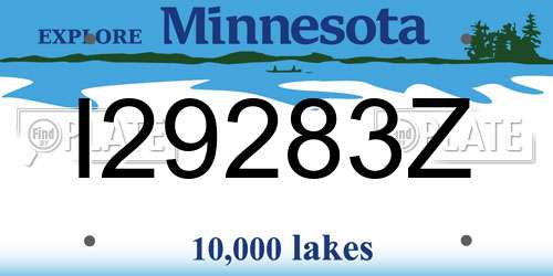 I29283Z Minnesota License Plate