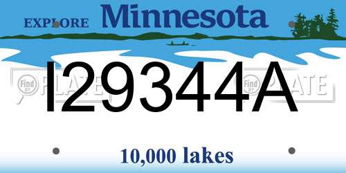 I29344A Minnesota License Plate