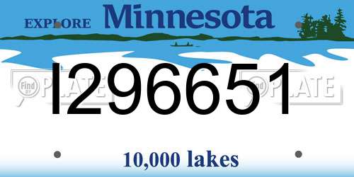 I296651 Minnesota License Plate