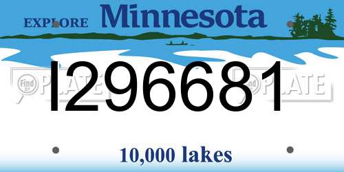 I296681 Minnesota License Plate