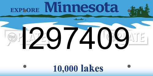 I297409 Minnesota License Plate
