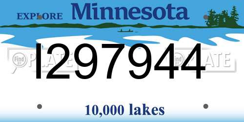 I297944 Minnesota License Plate
