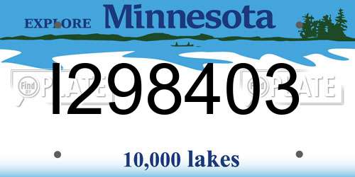 I298403 Minnesota License Plate