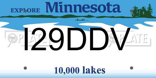 I29DDV Minnesota License Plate