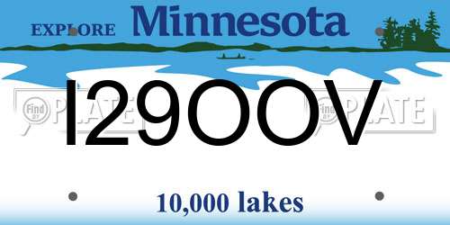 I29OOV Minnesota License Plate