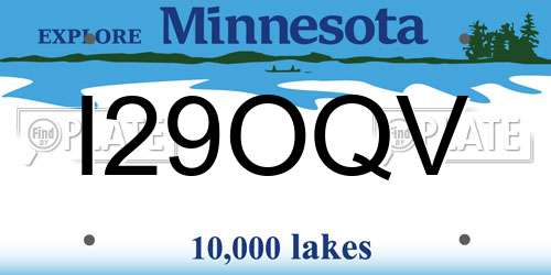 I29OQV Minnesota License Plate