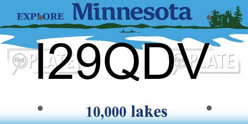 I29QDV Minnesota License Plate